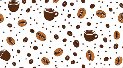 Obraz premium Stylish Modern Coffee Theme Pattern for Digital Backgrounds