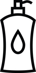 Bottle vector outline. soap bottle - shampoo bottle - Liquid soap - shower gel - lotion.
