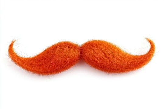 Colorful orange mustache on a white background creating fun impression