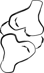 bone joint icon in doodle style