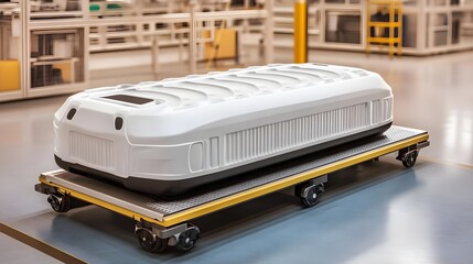 Modern High-Tech Factory Assembly Line Showcasing Innovative Design