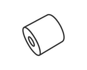 A minimalist line art illustration of a roll, symbolizing potential, beginnings, or a fresh start.  Perfect for concepts related to progress, new beginnings,  or the continuous cycle of life.