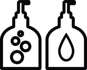 Bottle vector outline. soap bottle - shampoo bottle - Liquid soap - shower gel - lotion.