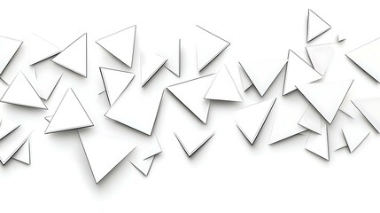 Fototapeta premium Abstract clean white surface with subtle overlapping 3D triangular shapes creating depth and sophistication