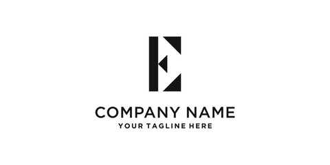Elegant letter E logo design with modern geometric style