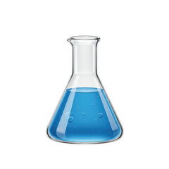 Glass Flask with Blue Liquid Chemistry Concept