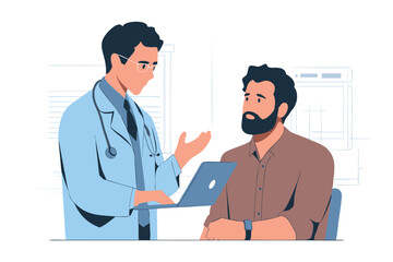 Doctor Consulting Patient Vector Illustration