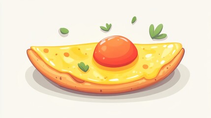 Delicious Melted Cheese Omelette with a Sunny-Side Up Egg
