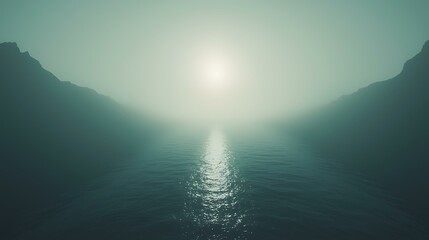 Smooth gradient of oceanic blues and greens with a subtle misty texture for a calming effect