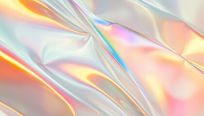 Naklejka premium Pastel-colored light diffraction with organic soft edges, a surreal and calming glow effect reminiscent of dreamlike prismatic reflections - dreamy nature colorful peaceful
