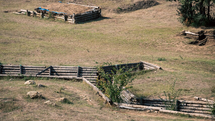 abandoned empty trenches without soldiers the war in Ukraine