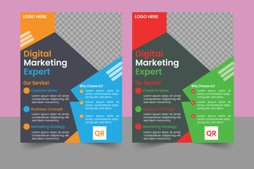 A bundle of ten template of different color a4 flyer template, corporate business flyer template design set, flyer in A4 with colorful business proposal, promotion, advertise .