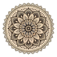 Circular pattern in the form of a mandala. Henna tatoo mandala. Mehndi style. Decorative pattern in oriental style. Coloring book page.