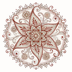 Circular pattern in the form of a mandala. Henna tatoo mandala. Mehndi style. Decorative pattern in oriental style. Coloring book page.