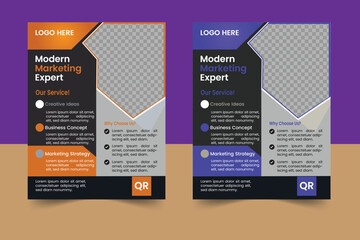 A bundle of ten template of different color a4 flyer template, corporate business flyer template design set, flyer in A4 with colorful business proposal, promotion, advertise .