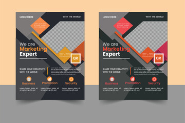 A bundle of ten template of different color a4 flyer template, corporate business flyer template design set, flyer in A4 with colorful business proposal, promotion, advertise .