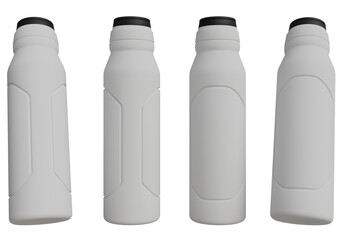 Blank white plastic water bottle mockup