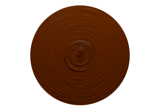Abstract, circular, brown liquid design