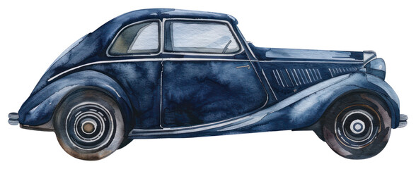 PNG Vintage blue classic car illustration