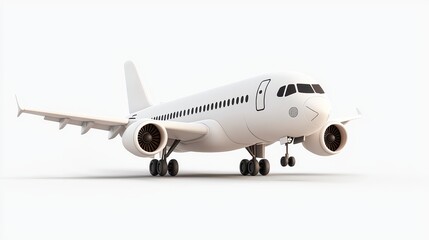 Obraz premium White Airplane Model on White Background Detailed View