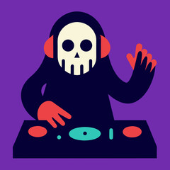 Halloween pumpkin and ghost in dark