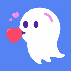 Halloween pumpkin and ghost in dark