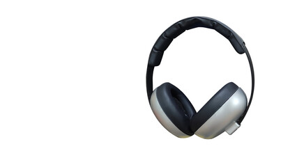 Headphones silver and black isolated on a transparent background