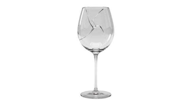 Isolated Broken Wine Glass