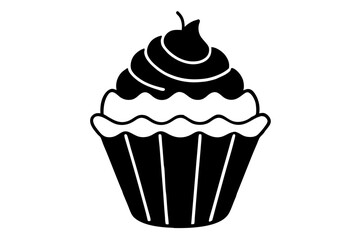 Cupcake silhouette vector illustration
