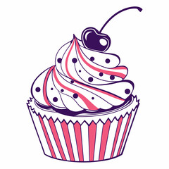 Cupcake silhouette vector illustration