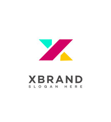 Obraz premium Modern X Letter Logo Design Colorful, Geometric, Creative