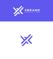 Modern X Letter Logo Design Purple, White, Minimalist, Abstract, Geometric, Creative, Professional