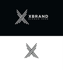 Modern X Letter Logo Design Minimalist, Black, White, Lines, Elegant, Professional, Creative, Simple,