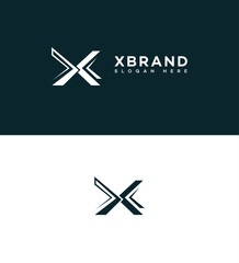 Obraz premium Modern X Letter Logo Design Abstract, Minimalist, Arrow, Geometric, Professional, Creative, White