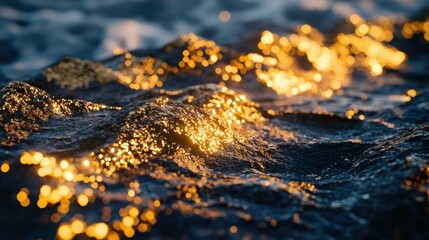 Dark ocean water reflecting bright sunlight creating a beautiful effect