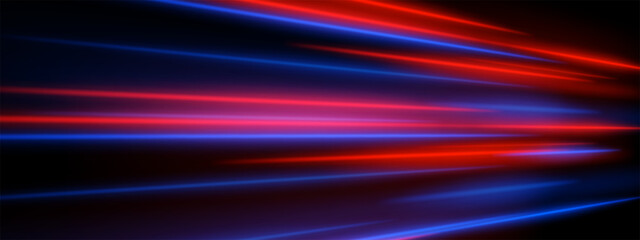 Red and blue laser lines. Sharp directional glow beams with motion blur and center focus. Fast light burst.