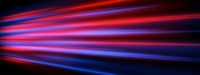 Red and blue laser lines. Sharp directional glow beams with motion blur and center focus. Fast light burst.