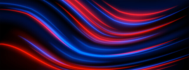 Red and blue laser lines. Sharp directional glow beams with motion blur and center focus. Fast light burst.