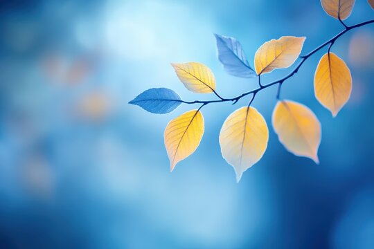 Close up photo of leaves changing color in early autumn season. Use this nature themed image for background or texture designs.