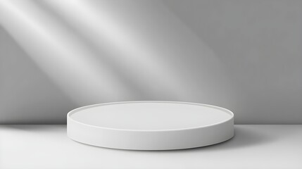 Simple Vector Illustration of an Empty Round White Display Platform