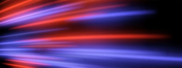 Blurred speed lights. Red and purple lines with wide motion blur create layered horizontal movement effect.
