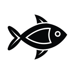 Minimalist Black Fish Graphic Icon Illustration Simple Line Art Style