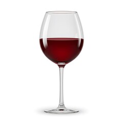 A Glass of Exquisite Red Wine:  A Still Life Photography of a Classic Wine Glass Filled with Rich, Deep Red Wine Against a Clean White Background