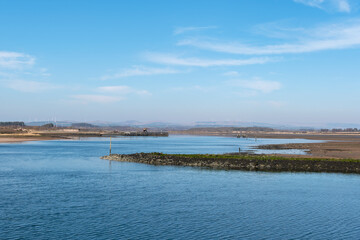 Irvine Harbour in Ayrshire Scotland looking over to Ardeer Peninsula