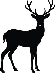 deer silhouette vector on white background