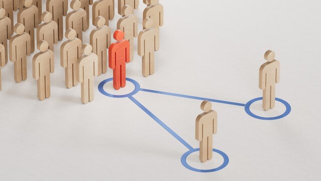 3d illustration of Wooden piece with one pawn replaced by another one. Concept of succession planning and leader or senior manager replacement.
