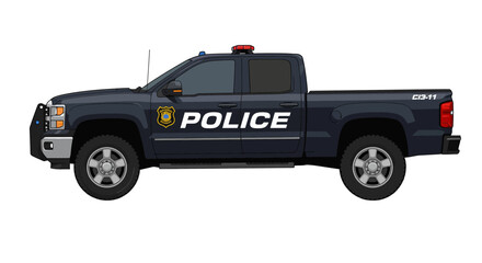 Police Pickup Truck Vehicle Cartoon Toy No Background Vector Transparent  © DisplayToons