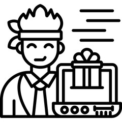 Online Gift Icon Vector Element