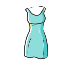 midi dress icon, midi dress vector illustration-simple illustration of midi dress, perfect for midi dress logos and icons