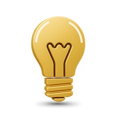 Golden Lightbulb:  Innovation, Creativity, and Bright Ideas, 3D Render